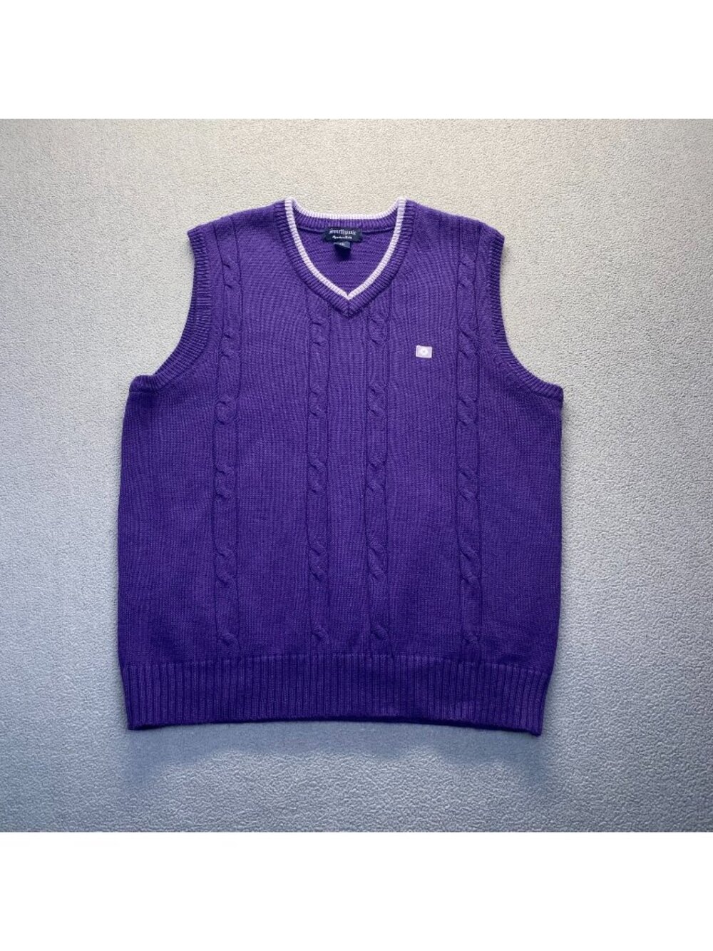 Southpole Sweater Vest Size XXL Purple Cable Knit Y2K Tennis Preppy